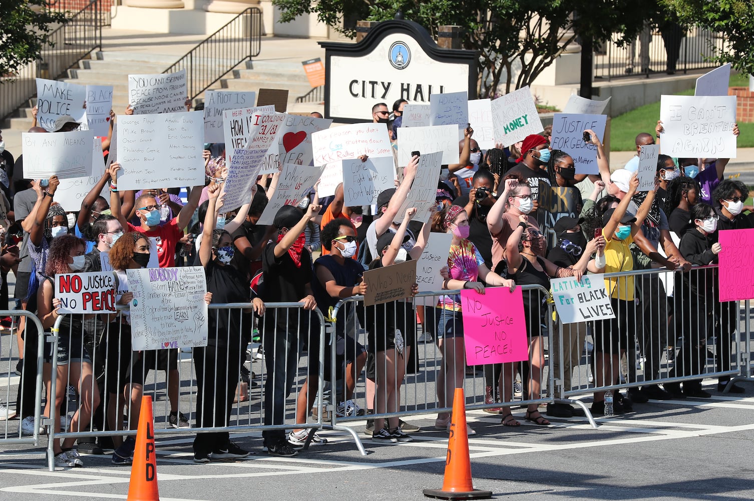 Photos: Police, protesters in Lawrenceville