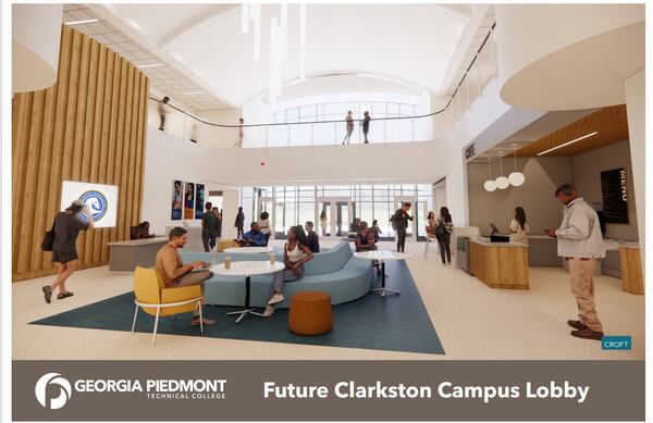 A rendering of a new lobby at Georgia Piedmont Technical College's campus in Clarkston. The college is in the midst of major renovations at the campus and at the Covington campus. (Courtesy of Georgia Piedmont Technical College)