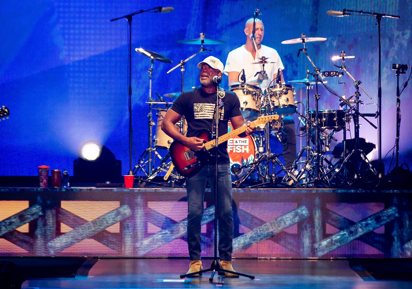 Hootie and the Blowfish performed their hits for a packed crowd at Ameris Bank Amphitheatre on the Summer Camp with Trucks tour Friday September 20, 2024, in Alpharetta. (Photo: Ryan Fleisher for The Atlanta Journal-Constitution) 