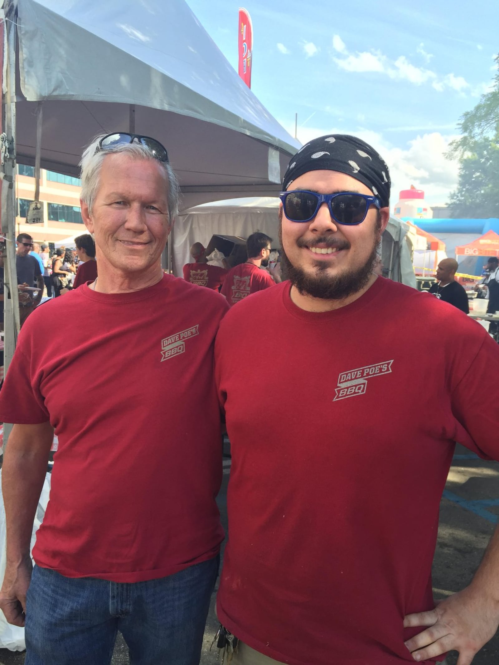 Dave Poe (left) of Dave Poe’s BBQ, with his son Zachary Poe, the restaurant’s general manager. CONTRIBUTED BY DAVE POE