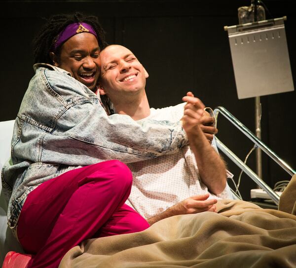 With an acting ensemble that includes Thandiwe DeShazor (left) and Grant Chapman, Actor’s Express’ “Angels in America” continues through Feb. 17. CONTRIBUTED BY CASEY GARDNER