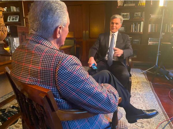 Jeff Hullinger interviewing Arthur Blank for his GPB show "Georgia Legends." CONTRIBUTED