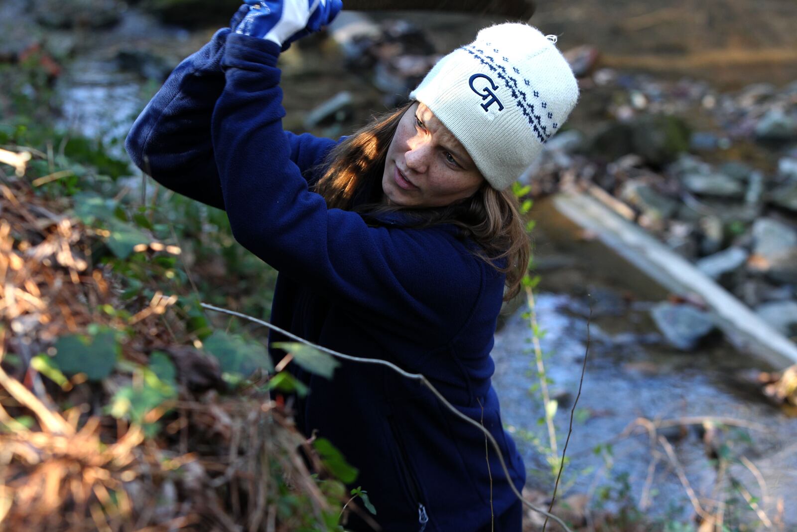 Margaret Dickey, 21, volunteers at Bright Futures Atlanta as part of Georgia Tech's MLK Day of Service. It is Dickey's third year being a project leader with the MLK Day of Service and she says she does it because she loves doing service and it is nice meeting people in both the Georgia Tech and Atlanta communities while doing something good. TAYLOR CARPENTER / TAYLOR.CARPENTER@AJC.COM