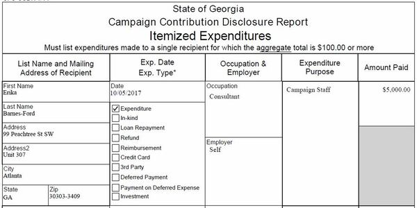 Mayoral candidate Mary Norwood has employed Erika Barnes-Ford, a member of her city council staff, on her campaign. Barnes-Ford keeps a journal of time spent on the campaign and time spent doing her city job.