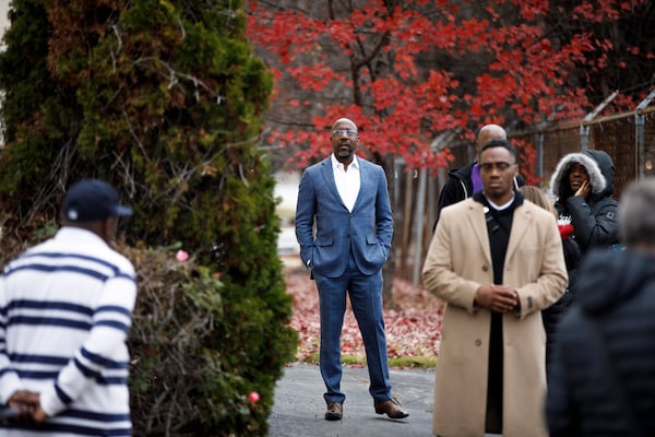 Democratic U.S. Sen. Raphael Warnock waits to take the stage during a campaign event Saturday in Atlanta. A day later, Warnock spoke to his congregation at Ebenezer Baptist Church about the role played by the biblical prophets, and then he extended that to present-day religious leaders. “Priests comfort the afflicted, and we need that,” Warnock said. “But prophets afflict the comfortable, and we need that, too.” (Dustin Chambers/The New York Times)