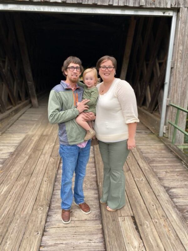 Nick May got a heart transplant in 1991. Here he is with his wife, Lacey, and their daughter Ava Grace, who is not much older than Nick when he got the surgery. (Photo courtesy of Nick May)