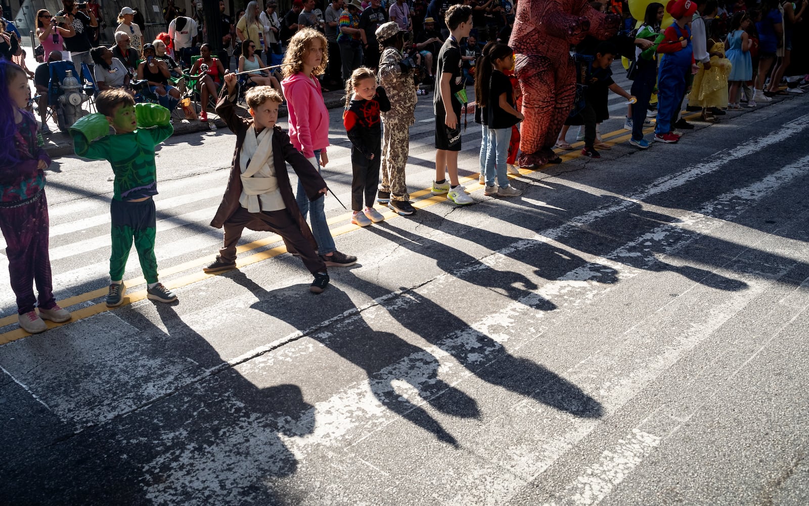 Thousands lined up along Peachtree Street Saturday morning for the annual Dragon Con parade.