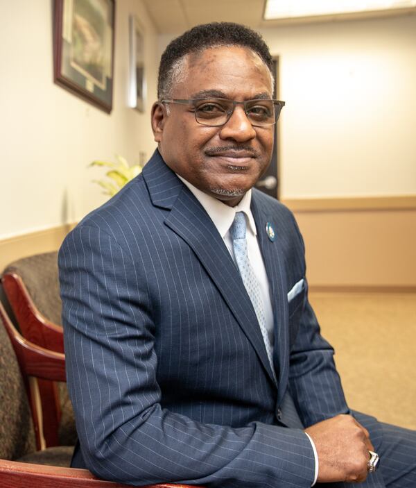 Interim Clayton County Superintendent Anthony W. Smith is shown at the district’s central office on Tuesday, Feb 28, 2023. (Jenni Girtman for The Atlanta Journal-Constitution)