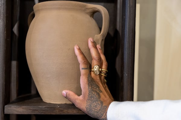 Vanessa Coore Vernon gives a tour of her store the Souk Bohemian in Ponce City Market in Atlanta on Tuesday, April 16, 2024. (Arvin Temkar / arvin.temkar@ajc.com)