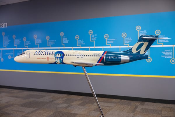 Southwest Airlines has AirTran displays and memorabilia at its headquarters in Dallas, Texas. Source: Southwest