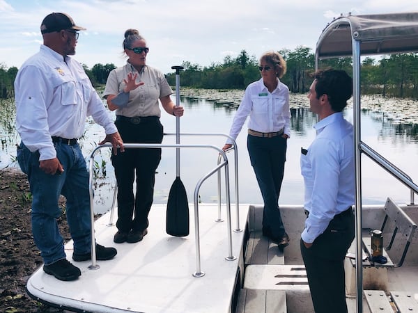 Georgia U.S. Sen. Jon Ossoff recently was briefed on a mining project near the Okefenokee Swamp. (Photo submitted by Ossoff Senate office)