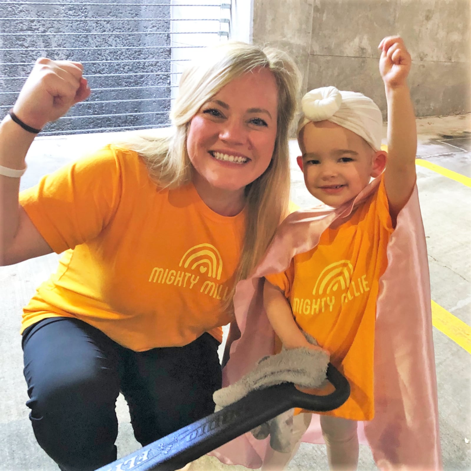 Millie Mracek (RIGHT) with her mother, Claire Mracek (LEFT) during Millie’s cancer treatments in 2020. (Mighty Millie Foundation)