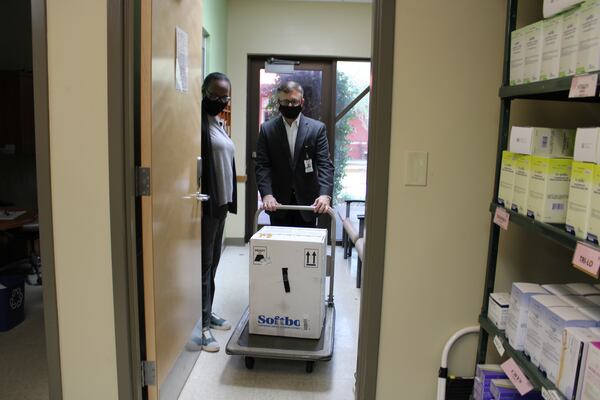 The Georgia Department of Public Health (DPH) receiving the first shipments of the COVID-19 vaccine. Shipments of the Pfizer vaccine arrived in Coastal Georgia at two public health locations with ultracold freezers required for storage and temperature control of the vaccine. 
 HANDOUT
