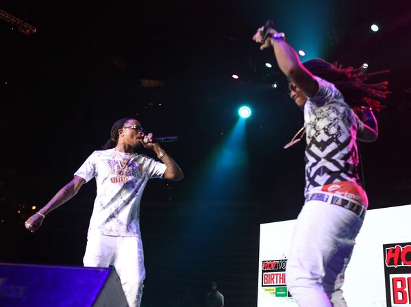 June 20, 2015 -- ATLANTA -- Migos minus one performing at the 20th Annual Birthday Bash at the Philips Arena. (Akili-Casundria Ramsess/Special to the AJC)