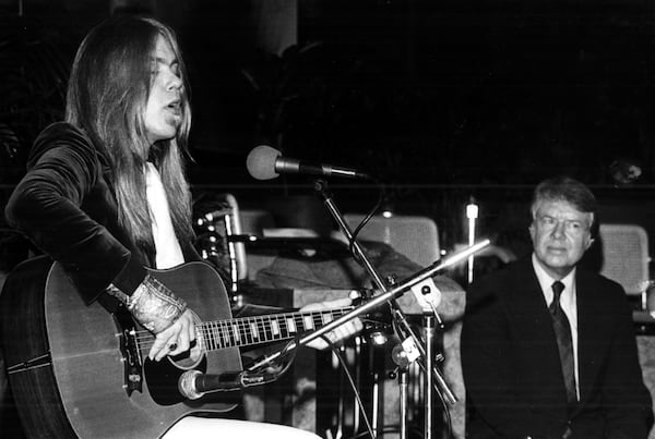 Gregg Allman was one of many celebrities to appear at a fundraiser for presidential candidate Jimmy Carter in February 1976.