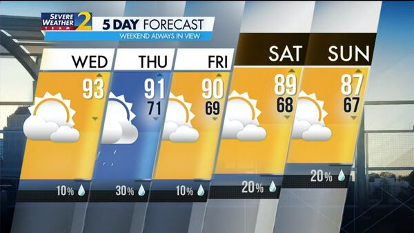 Five-day forecast for Sept. 6, 2023.