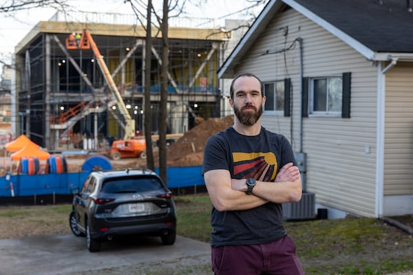 Howell Station Neighborhood Association President Arthur Toal poses for a portrait in the Howell Station neighborhood of Atlanta on Tuesday, February 7, 2023. (Arvin Temkar / arvin.temkar@ajc.com)