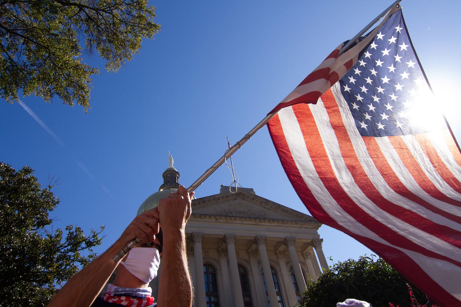 Demonstrate against the election being stolen from President Trump