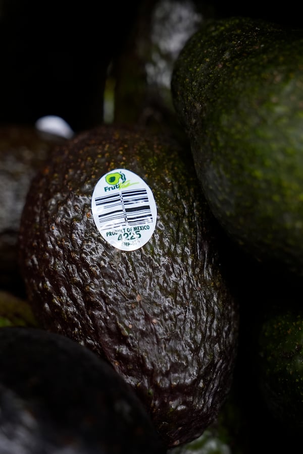 Avocados for sale are displayed at a grocery store in San Francisco, Wednesday, March 5, 2025. (AP Photo/Jeff Chiu)