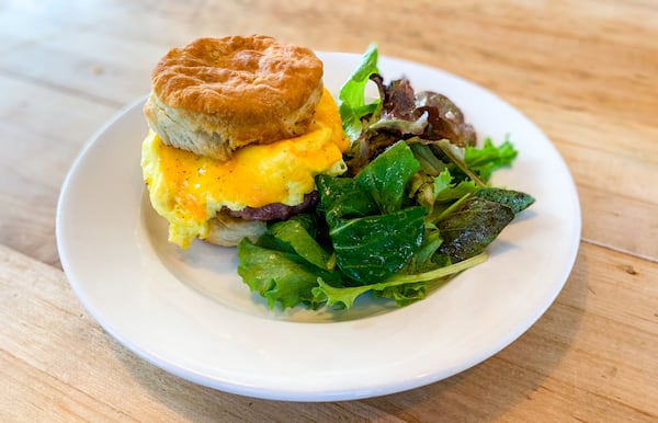 At Star Provisions, the folded egg and sausage biscuit features surprisingly clear, bright flavors of sage and ginger. CONTRIBUTED BY HENRI HOLLIS