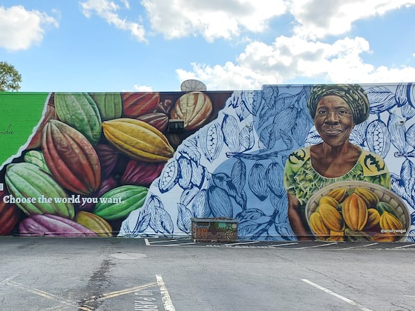 Muhammad Yungai, mural for Fairtrade America (detail).