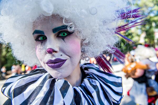 October 17, 2015 Atlanta - Moe Foster waits for the start of the Little Five Points Halloween Parade in Atlanta on Saturday, October 17, 2015. The annual parade brought out tens of thousands of people to watch the antics. JONATHAN PHILLIPS / SPECIAL