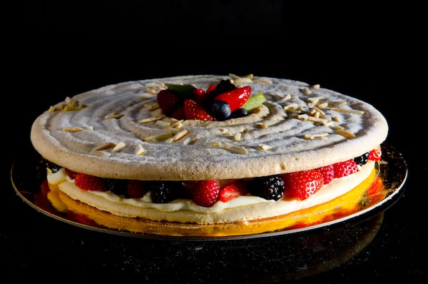 Macaroonade with fresh fruit. Courtesy of Alon Balshan