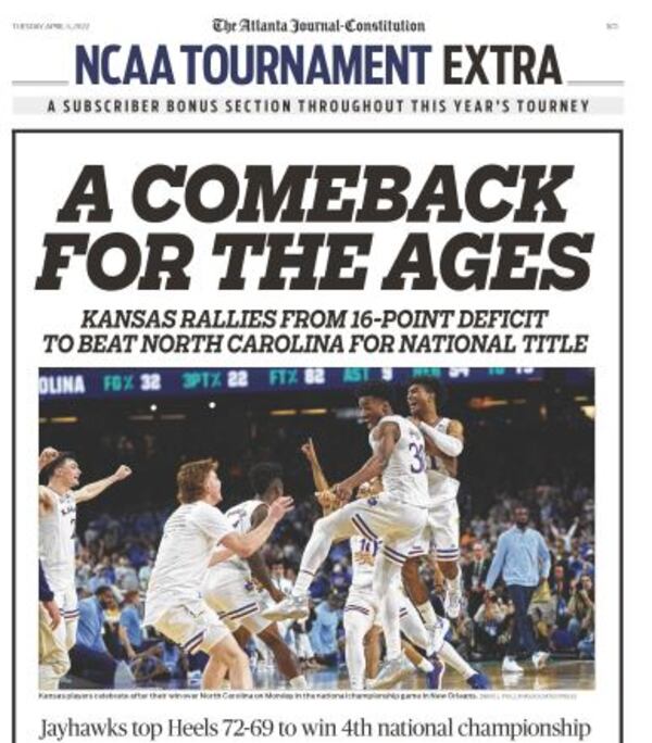 Special coverage of the Final Four championship in Tuesday’s ePaper