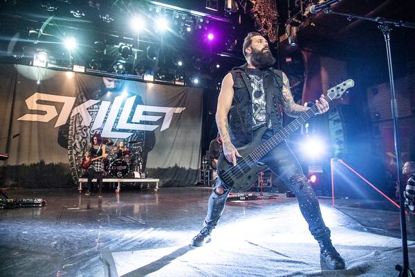 John Cooper of Skillet performs on board the Carnival Magic during day four of the ShipRocked cruise Jan. 25, 2023. (Photo by Amy Harris/Invision/AP)