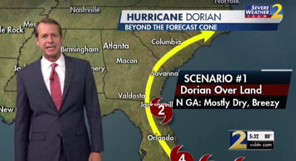 This path was the most likely path up until the National Hurricane Center put out if's 5 p.m. Friday update.