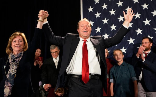 Democratic Colorado Governor-elect Jared Polis arrives onstage with running mate Dianne Primavera on November 6, 2018 in Denver, Colorado. Polis defeated incumbent Republican Walker Stapleton to become the first openly gay man elected Governor in the country.  (Photo by Rick T. Wilking/Getty Images)