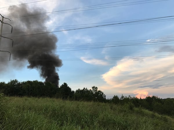 A tire fire burned in the Old Atlanta Prison Farm in mid-July.