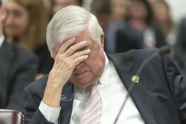 Georgia state Sen. Jack Hill during a Senate Finance Committee meeting at the Legislature in March 2017. (David Barnes/ david.barnes@ajc.com)