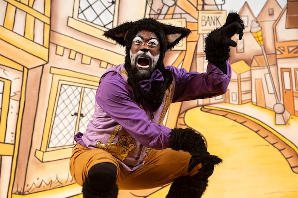 Kat B as Thomas the Cat performs during a photocall for Hackney Empire's 25th pantomime in London, Tuesday, Dec. 3, 2024. (AP Photo/Thomas Krych)