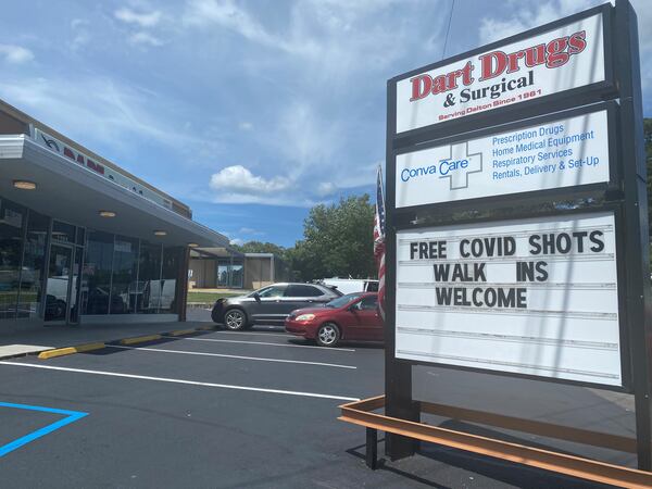 Dart Drugs & Surgical has been in Whitfield County in Dalton since 1961.  Pharmacists there like Joy Basden have had success vaccinating people against COVID-19, having conversations with them one by one to address their fears and give them facts.  Photo taken on May 20, 2021, as up the road at the district public health offices CDC Director Dr. Rochelle Walensky paid a visit to the area to address vaccine hesitancy.  PHOTO by Ariel Hart / ahart@ajc.com