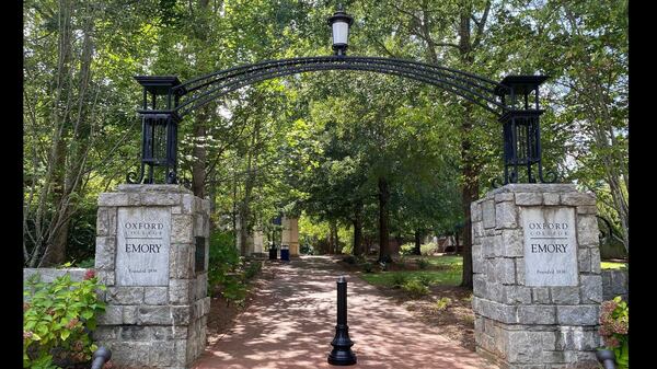 The entrance to Emory University's Oxford College campus. ERIC STIRGUS/ERIC.STIRGUS@AJC.COM.