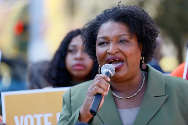 Stacey Abrams’ campaign was a Democratic fundraising juggernaut for years, so powerful that the Republican-led legislature passed a law to help Gov. Brian Kemp catch up when they squared off for a rematch in 2022. (Miguel Martinez/miguel.martinezjimenez@ajc.com)