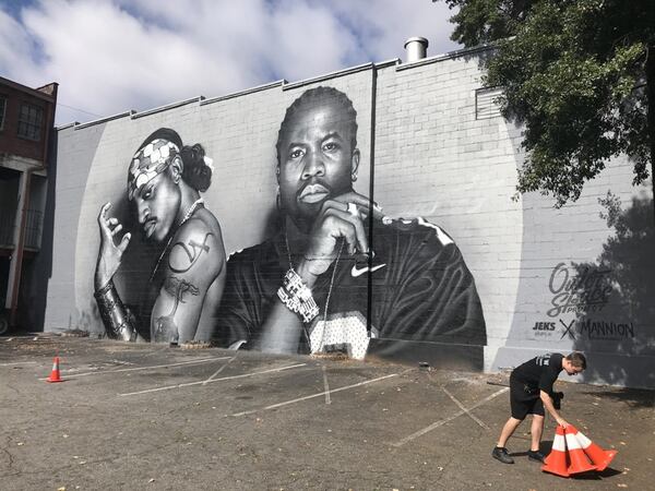 A 30-foot-tall mural of Atlanta hip-hop legends OutKast was painted on the side of a building in Atlanta's Little Five Points neighborhood. TYLER ESTEP / TYLER.ESTEP@AJC.COM