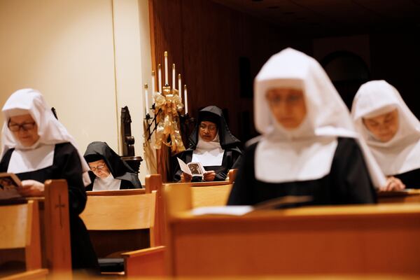 Nuns at the Monastery of the Visitation of Holy Mary in Snellville participate in prayer after having finished the mass at 7:30 a.m. 
 Miguel Martinez / miguel.martinezjimenez@ajc.com