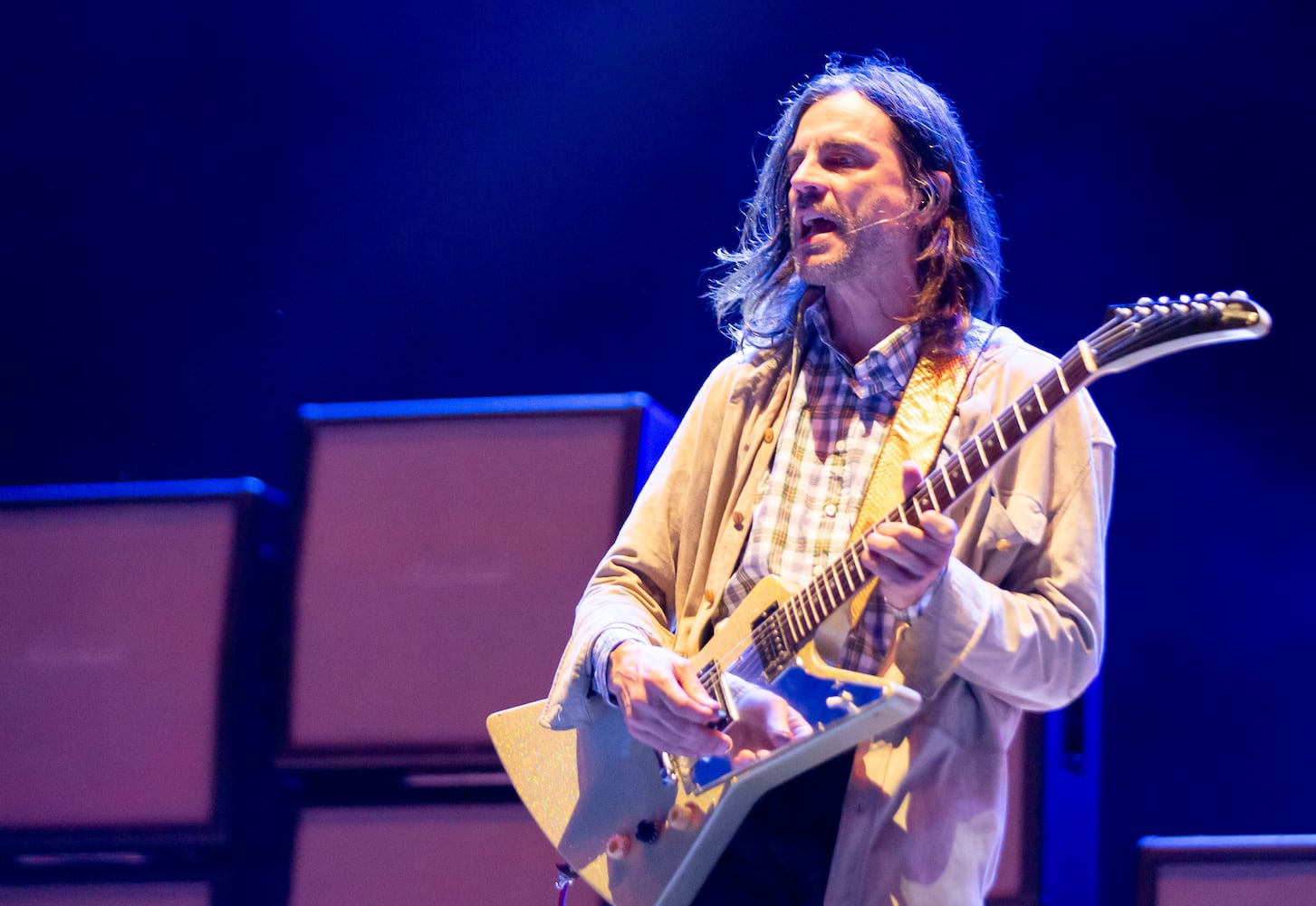 Atlanta, Ga: Weezer closed out night 2 at the Peachtree stage with their brand of quirky, alt-rock. Photo taken Saturday May 4, 2024 at Central Park, Old 4th Ward. (RYAN FLEISHER FOR THE ATLANTA JOURNAL-CONSTITUTION)