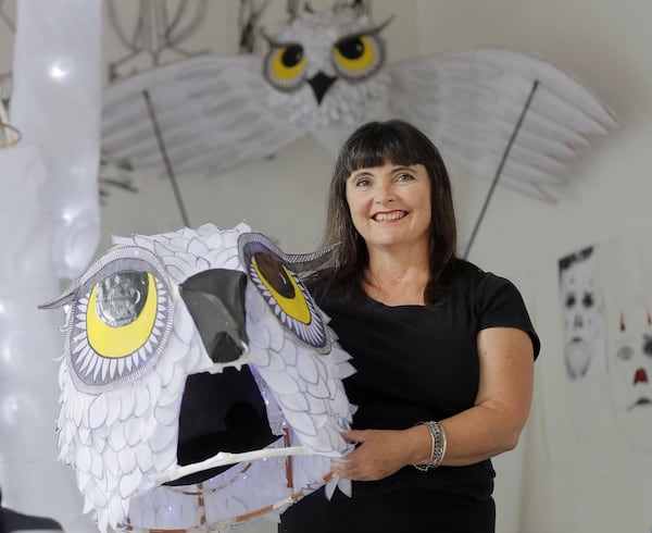 Chantelle Rytter with part of one of her super-sized puppets. Rytter helped start the Beltline Lantern Parade started in 2010. BOB ANDRES /BANDRES@AJC.COM