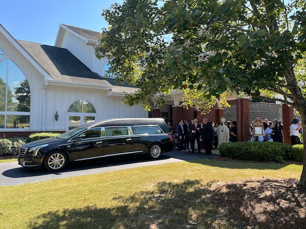 Mourners bid farewell to 14-year-old Christian Angulo, one of four people killed in a shooting at Apalachee High School, during a funeral mass on Friday, September 20, 2024.