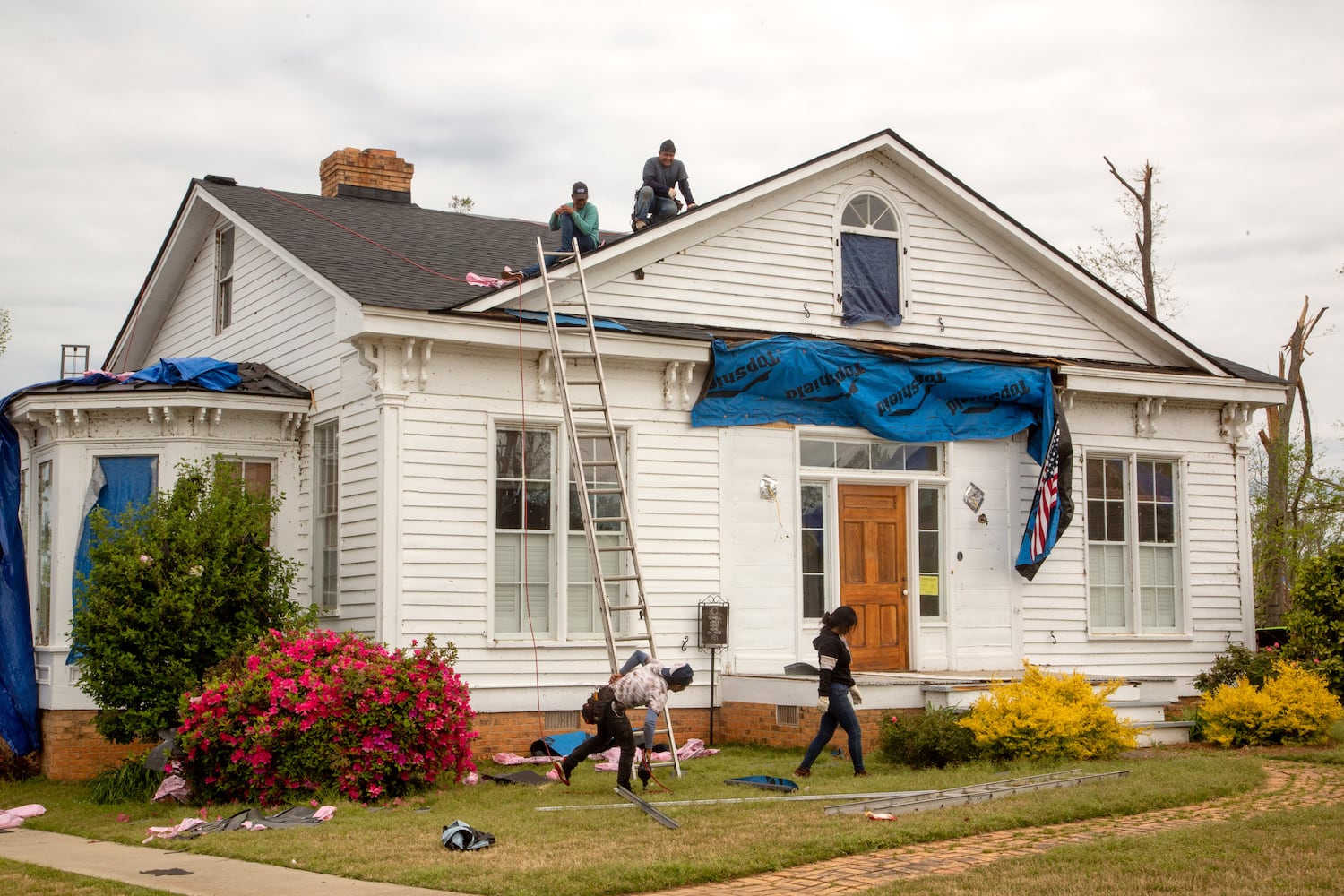 Sens. Raphael Warnock and Jon Ossoff will survey recent storm damage