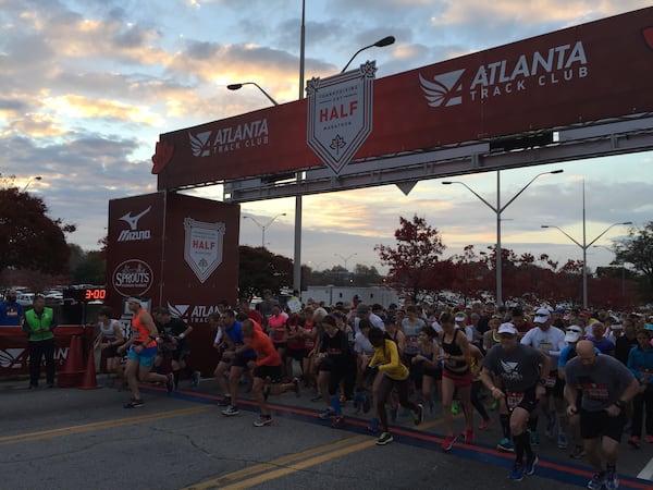 Nearly 12,000 turned out for the variety of events at the Thanksgiving Day run at Turner Field and were met with sunny skies and mild temperatures. (Photo courtesy of Atlanta Track Club)