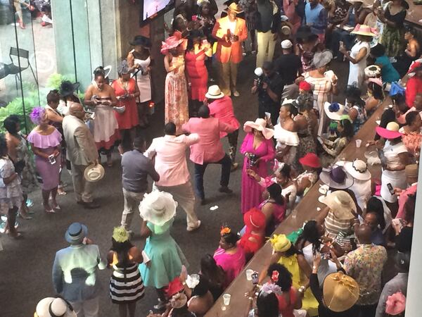 Alphas step at the Alpha Derby Party held at City Club of Buckhead Saturday, May 6, 2017.