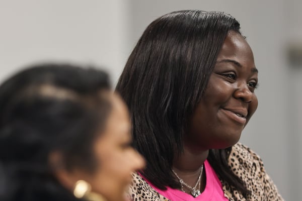 Teiarra Sims, 23, shown at At-Promise Youth & Community Center South in Atlanta on Feb. 12. Sims, a former student, says At Promise changed her life and she is now an administrative intern at the south location. Natrice Miller/AJC