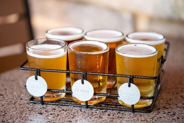 Lazy Dog Restaurant and Bar House beer sampler. Photo credit- Mia Yakel.