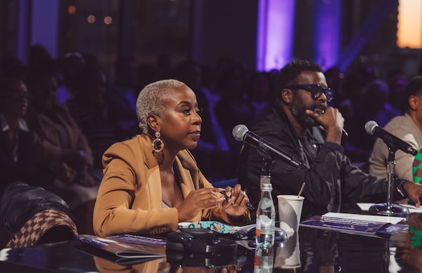 Pinky Cole (left), founder of Slutty Vegan, was one of the judges at the 2024 Black Ambition Demo Day. Courtesy of Stephen Crosson/Black Ambition