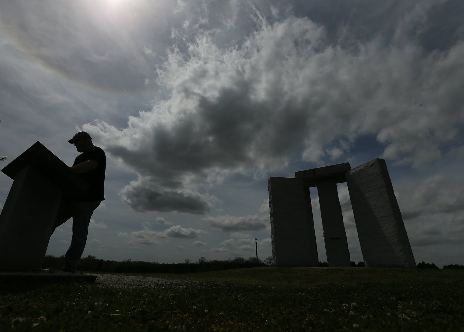 One of Charlie Clamp’s greatest achievements was being on the team that created the mysterious Georgia Guidestones in Elbert County. The city of Elberton occasionally calls Mart to make repairs to the monument when needed. Photos by Curtis Compton/ccompton@ajc.com