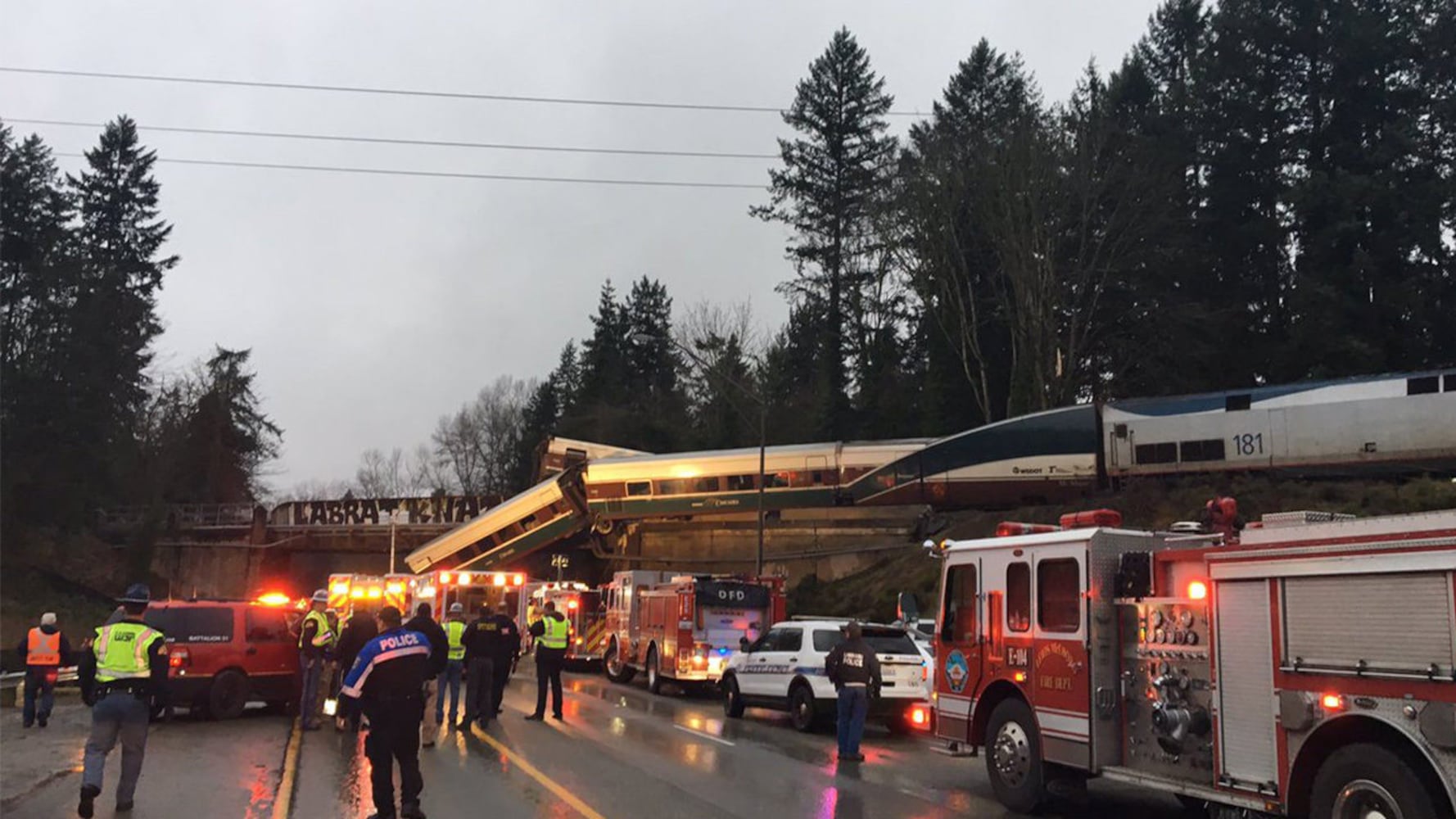 Photos: Amtrak train derails in Washington